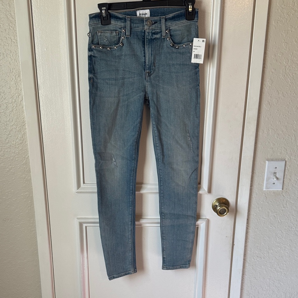 Hudson Jeans Barbara High-Waist Cropped Super-Skinny Jeans